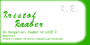 kristof raaber business card